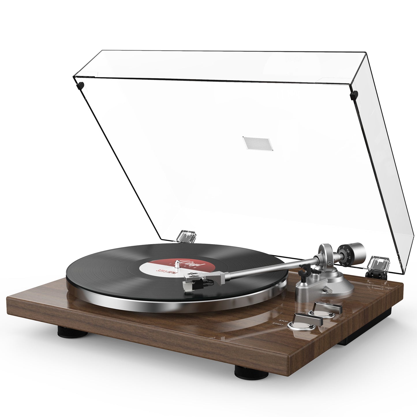 Udreamer Vinyl Record Player Turntable with Wireless Bluetooth,Vintage Audio Turntables,Supports Bluetooth, RCA Line, USB,Brown