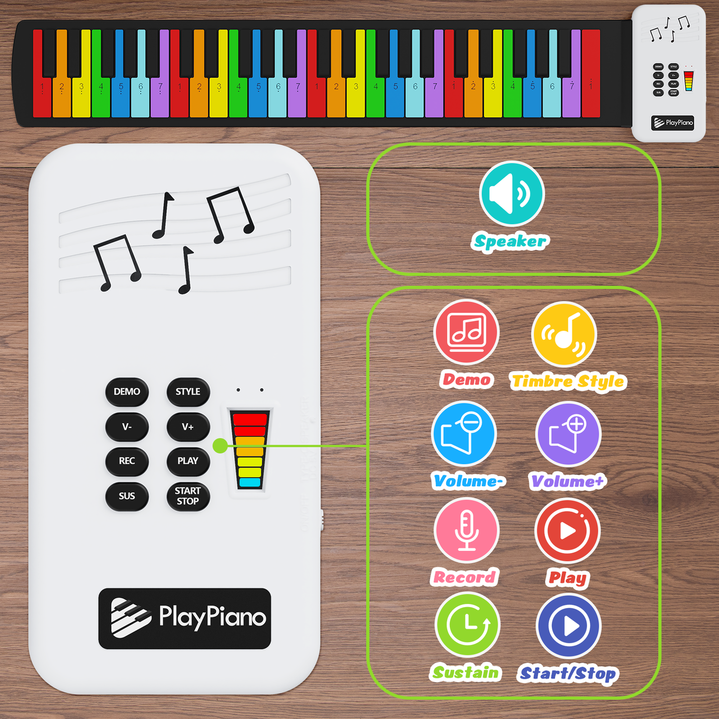 49 Key Roll Up Keyboard Piano, Portable Digital Electric Foldable Piano Keyboard, Rechargeable