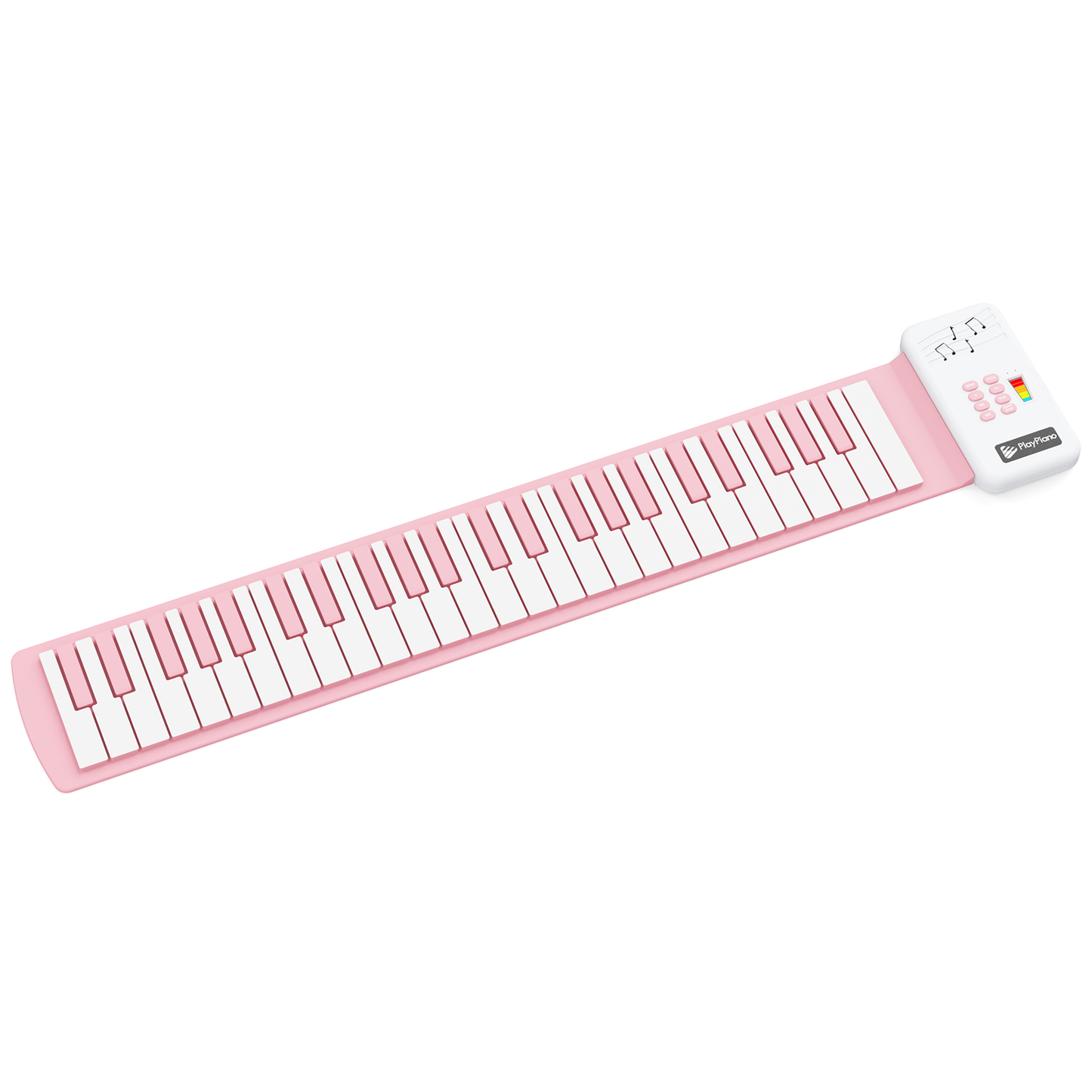 49 Key Roll Up Keyboard Piano, Portable Digital Electric Foldable Piano Keyboard, Rechargeable,Pink