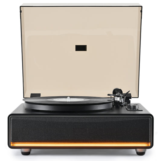 Udreamer Vinyl Record Player with Built-in speakers and Wireless Bluetooth,Vintage Audio Turntables | Black