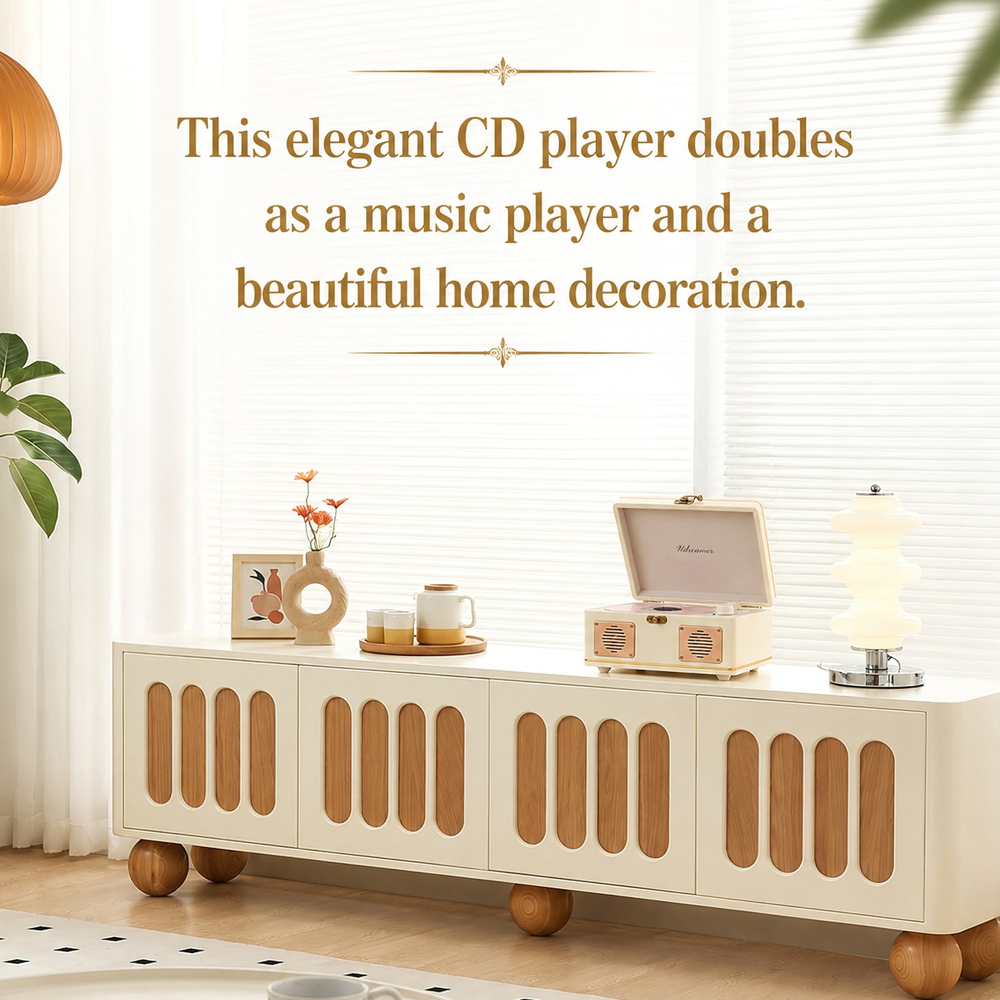 Udreamer Portable CD Players for Home Stereos, Home CD player Portable,CD player with Bluetooth,Stereos for Home | White