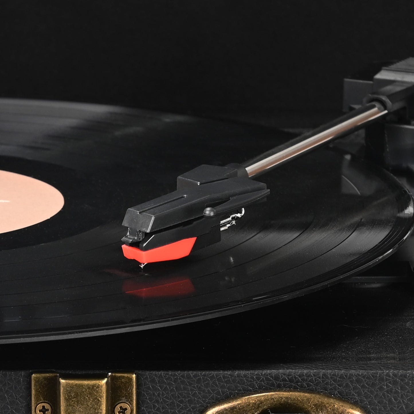 Udreamer Vinyl Record Player 3-Speed Turntable with Bluetooth,Suitcase Portable Vintage Audio Turntables,Black