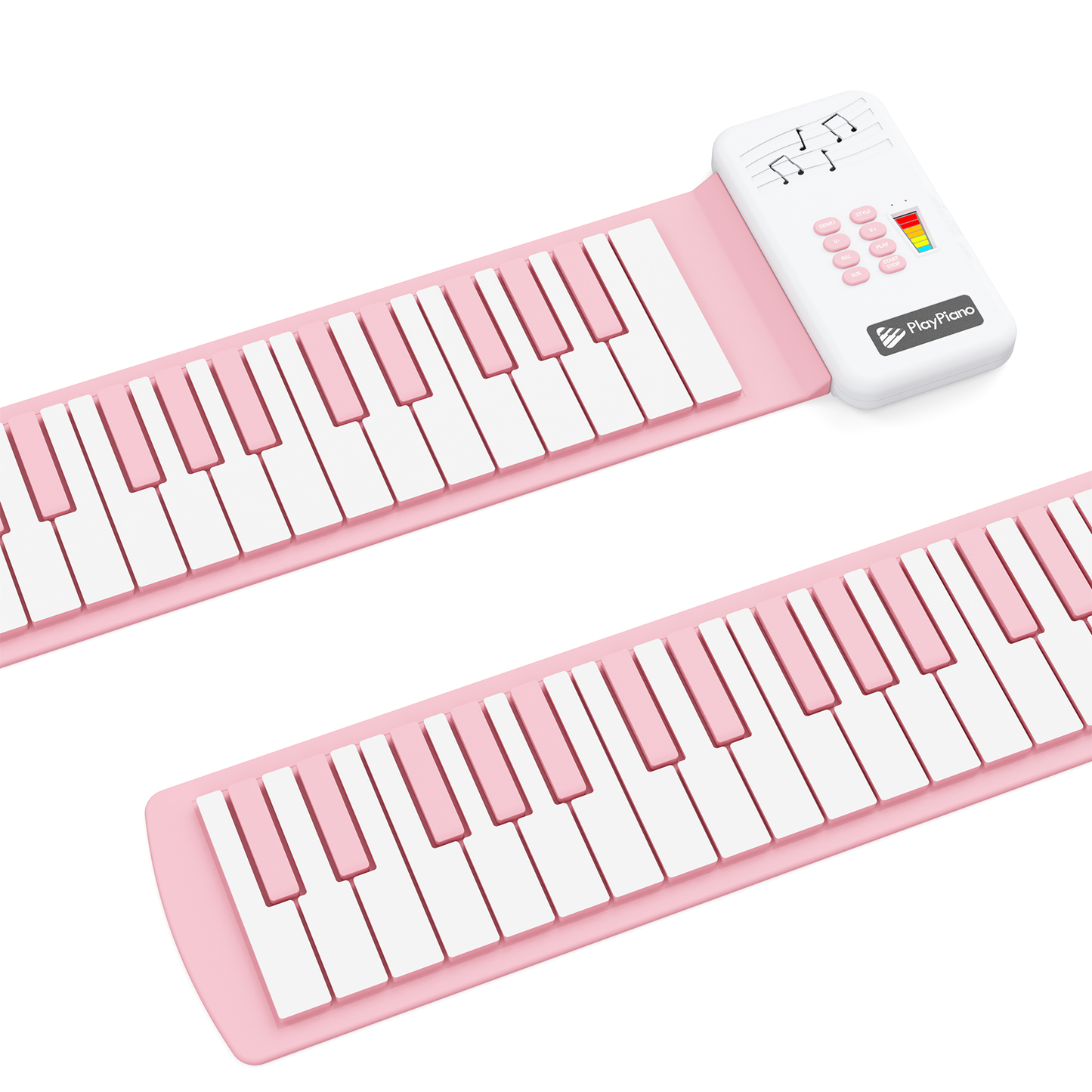 49 Key Roll Up Keyboard Piano, Portable Digital Electric Foldable Piano Keyboard, Rechargeable,Pink