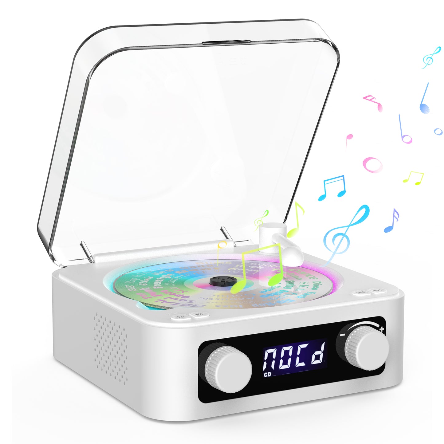 Udreamer CD Players for Home,Digital Portable CD Player with Bluetooth Hi-Fi Stereo Sound,Remote Control, Support AUX/USB, Headphone Jack,Lighting
