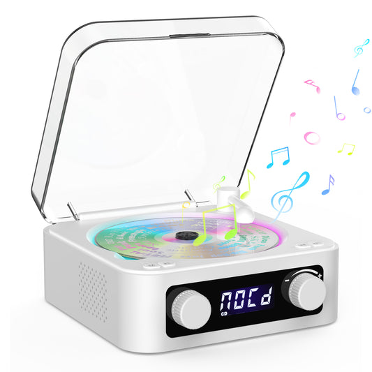 Udreamer CD Players for Home,Digital Portable CD Player with Bluetooth Hi-Fi Stereo Sound,Remote Control, Support AUX/USB, Headphone Jack,Lighting