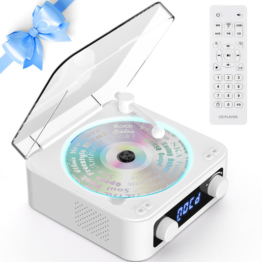 Udreamer CD Players for Home,Digital Portable CD Player with Bluetooth Hi-Fi Stereo Sound,Remote Control, Support AUX/USB, Headphone Jack,Lighting