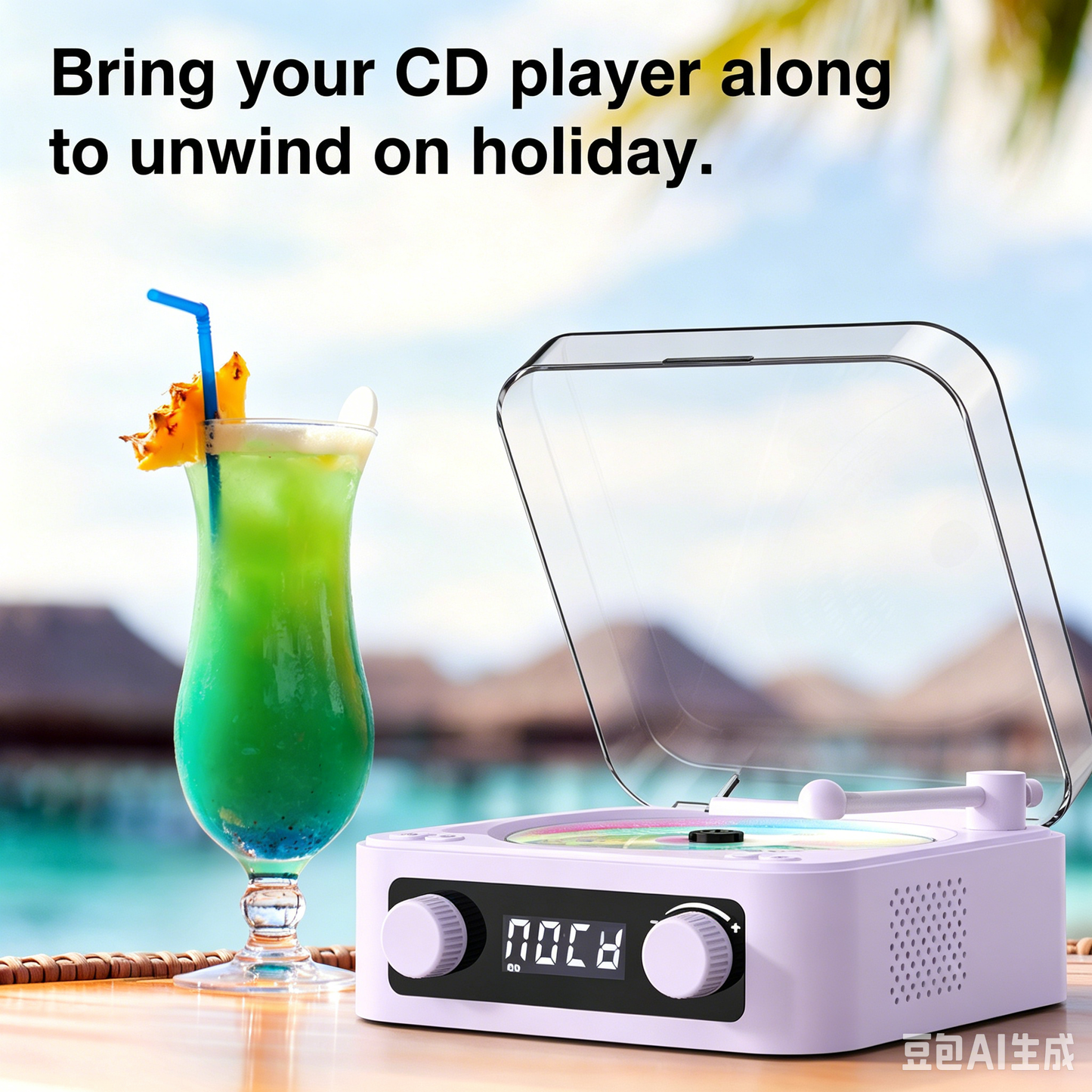 Udreamer Portable CD Players for Home Stereos, Home CD player Portable,CD player with Bluetooth,FM,Stereo Speakers | Purple