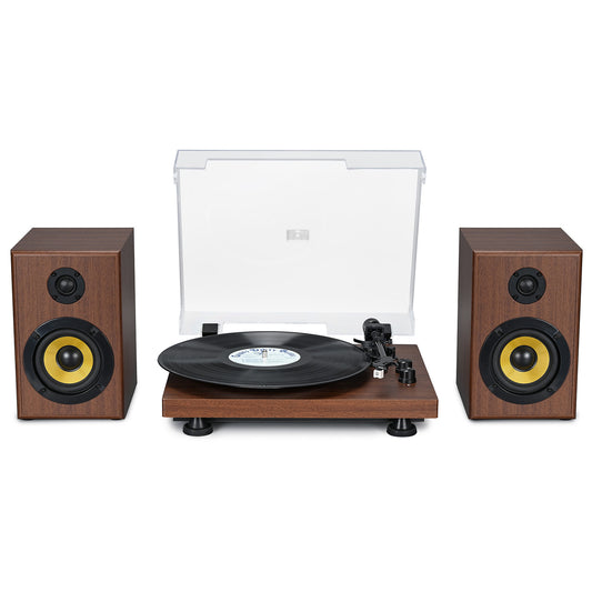 Udreamer Vinyl Record Player Bluetooth Turntable,USB/RCA Out,ATN-3600L stylus,60W Speakers,USB to PC, Auto Stop