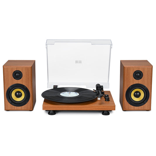 Udreamer Vinyl Record Player Bluetooth Turntable,USB/RCA Out,ATN-3600L stylus,60W Speakers,USB to PC, Auto Stop