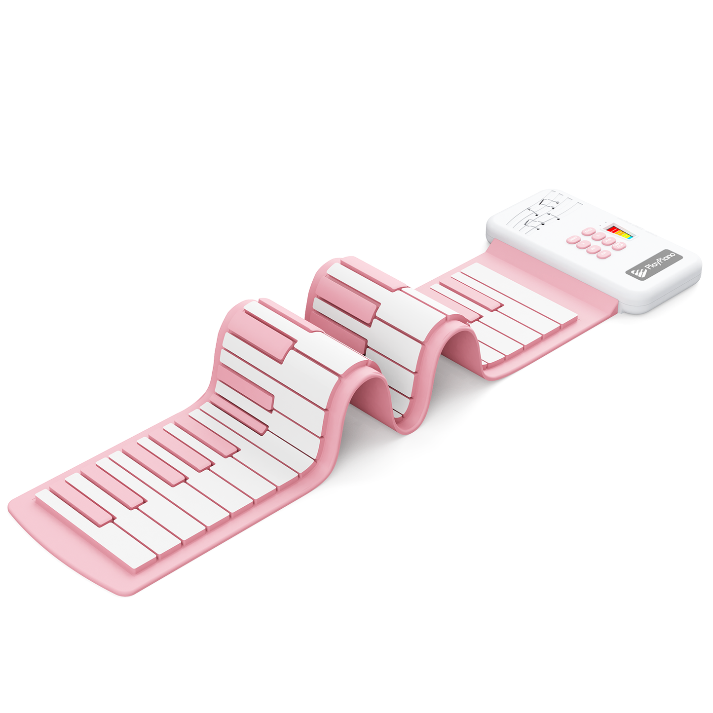 49 Key Roll Up Keyboard Piano, Portable Digital Electric Foldable Piano Keyboard, Rechargeable,Pink