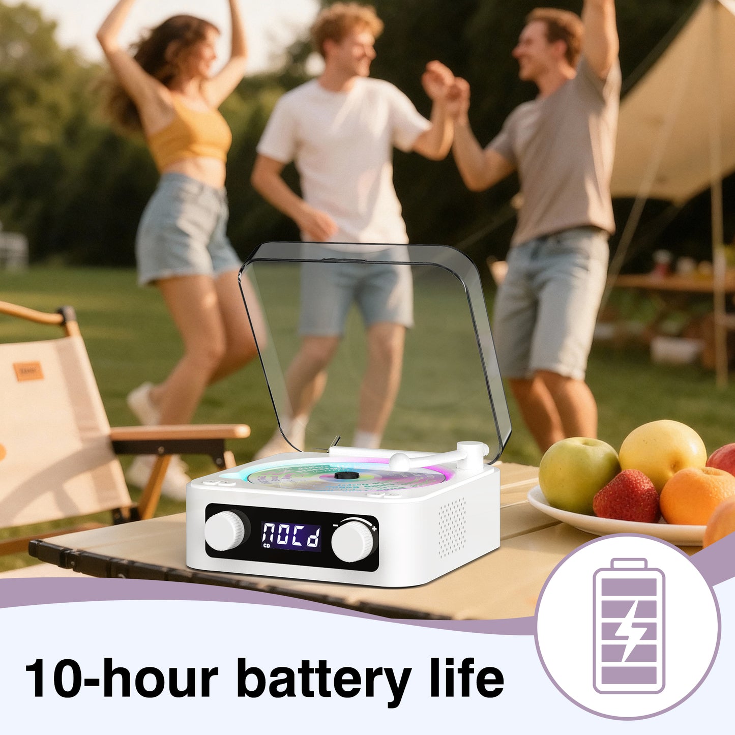 Udreamer CD Players for Home,Digital Portable CD Player with Bluetooth Hi-Fi Stereo Sound,Remote Control, Support AUX/USB, Headphone Jack,Lighting