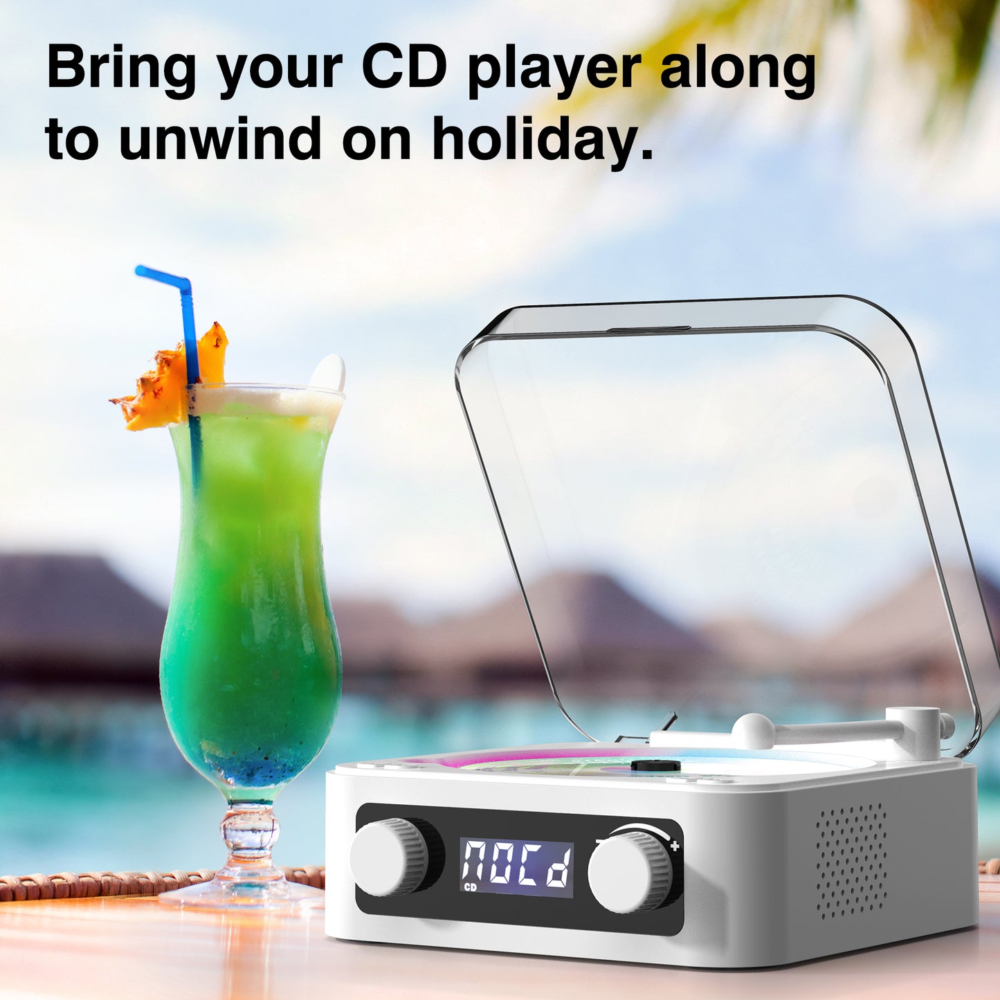 Udreamer CD Players for Home,Digital Portable CD Player with Bluetooth Hi-Fi Stereo Sound,Remote Control, Support AUX/USB, Headphone Jack,Lighting