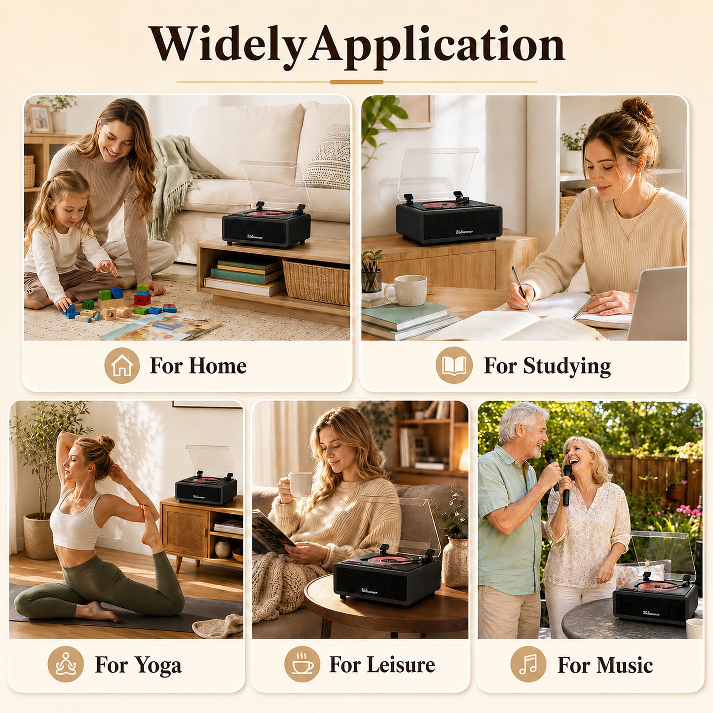 Udreamer Retro CD Player, Wood Vintage CD Players for Home | HiFi Bass Boost & FM Radio with Remote Control,Sleep Timer,USB/AUX IN,Black