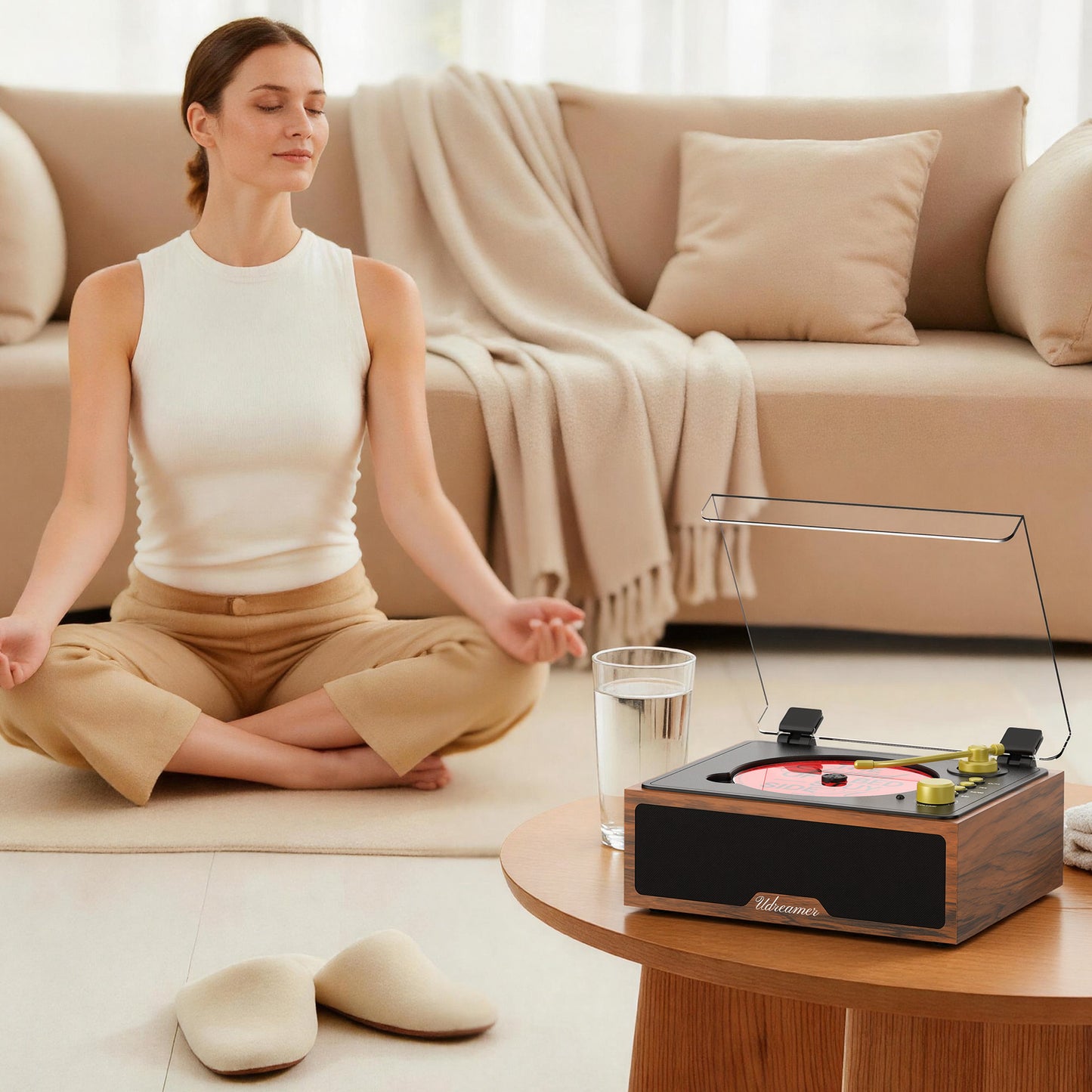 Udreamer Portable CD Players for Home, with Bluetooth &Hi-Fi Stereo Speakers,Remote Control | Black
