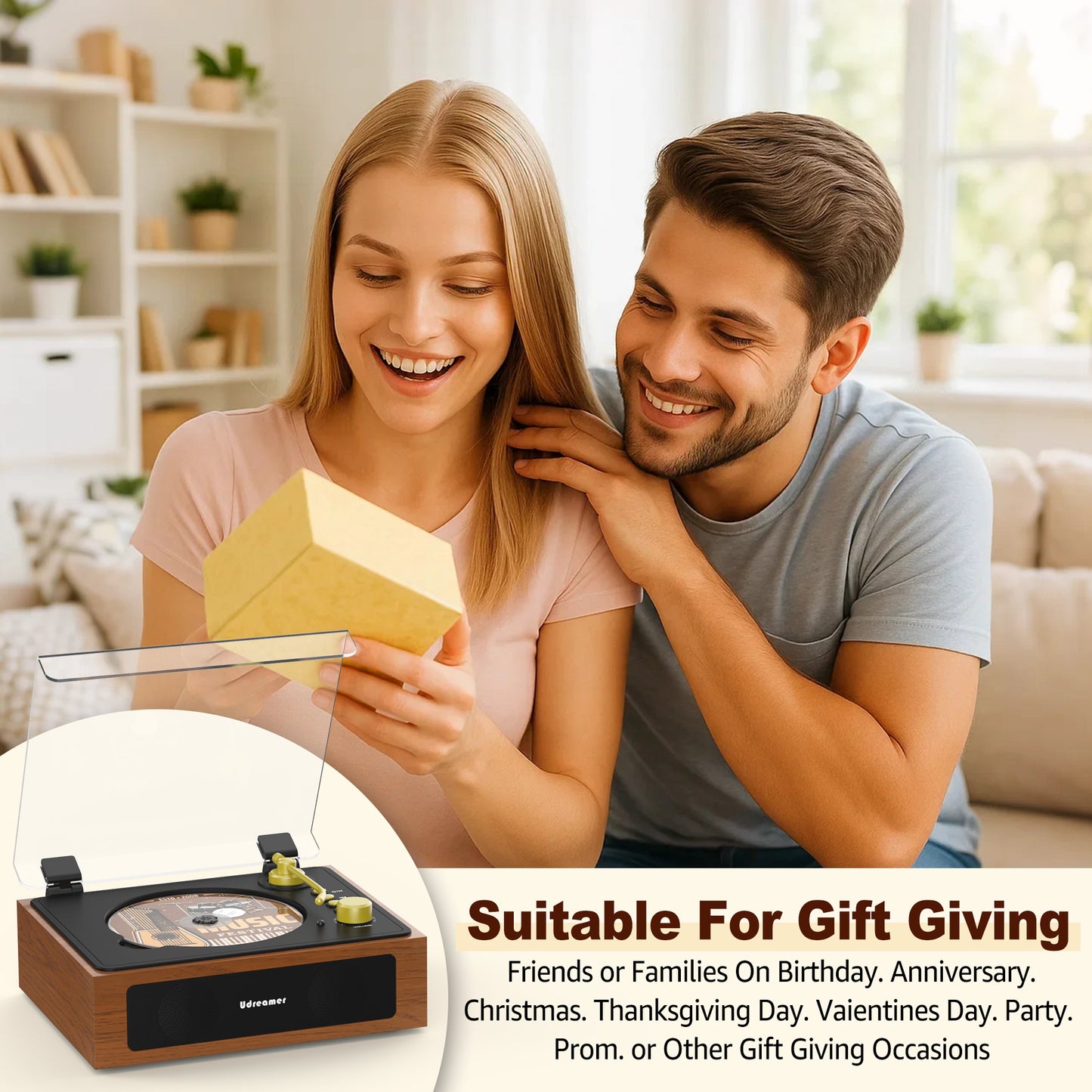 Udreamer CD Players for Home,Portable CD Boombox, Digital Portable CD Player with Bluetooth Hi-Fi Stereo Sound,Remote Control, Support AUX/USB, Headphone Jack, Black