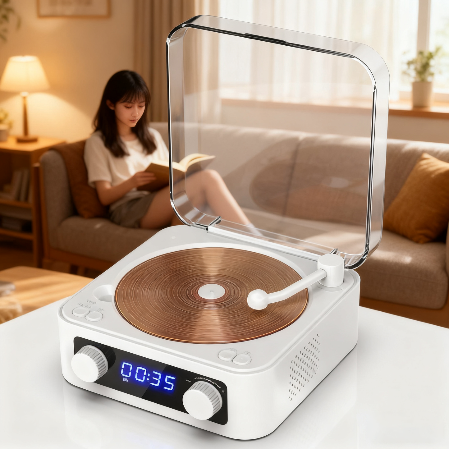 Udreamer CD Players for Home,Digital Portable CD Player with Bluetooth Hi-Fi Stereo Sound,Remote Control, Support AUX/USB, Headphone Jack,Lighting