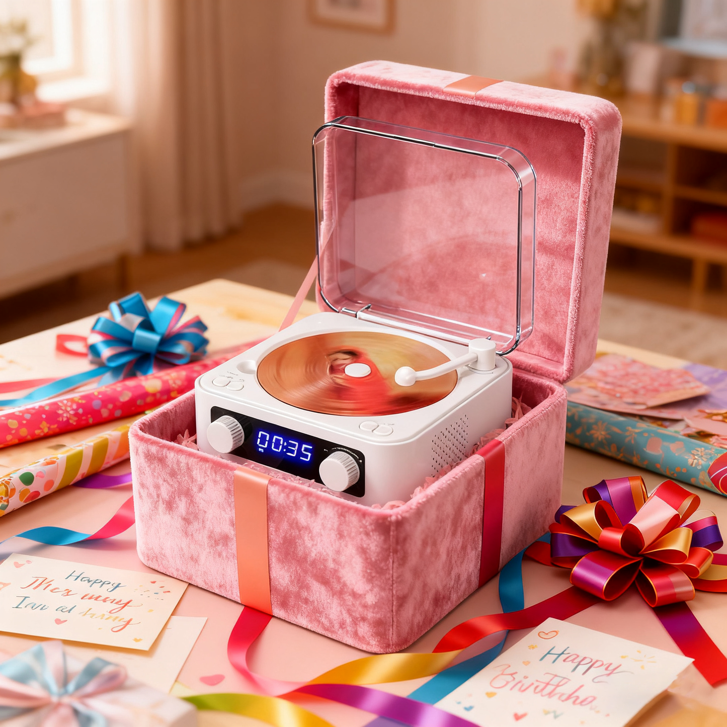 Udreamer CD Players for Home,Digital Portable CD Player with Bluetooth Hi-Fi Stereo Sound,Remote Control, Support AUX/USB, Headphone Jack,Lighting