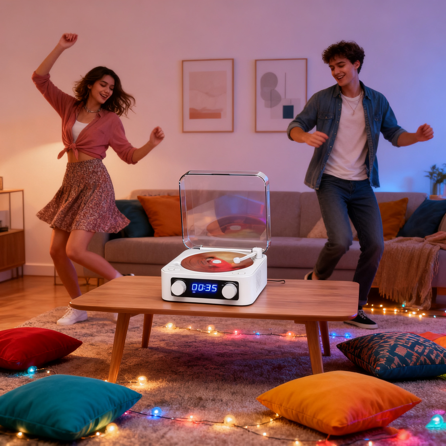 Udreamer CD Players for Home,Digital Portable CD Player with Bluetooth Hi-Fi Stereo Sound,Remote Control, Support AUX/USB, Headphone Jack,Lighting