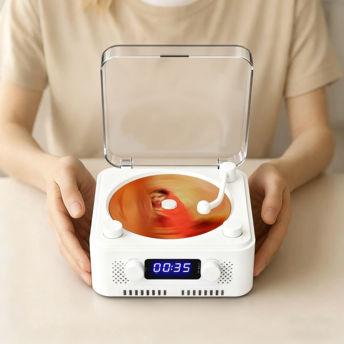 Udreamer CD Players for Home,Digital Portable CD Player with Bluetooth Hi-Fi Stereo Sound,Remote Control, Support AUX/USB, Headphone Jack,Lighting